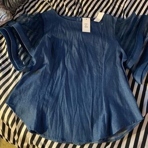Denim short Bell Sleeve Top